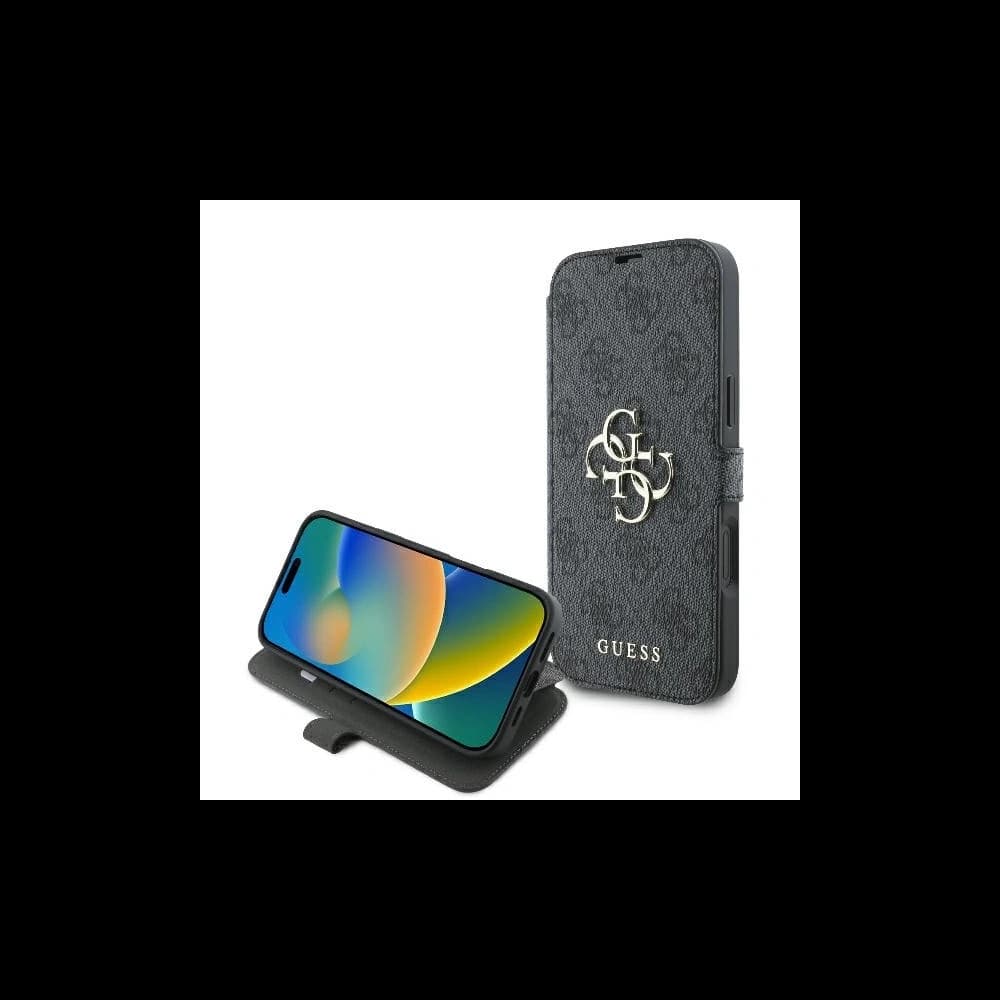 Guess GUBKP16M4GMGGR Apple iPhone 16 Plus book 4G Metal Logo black - 1