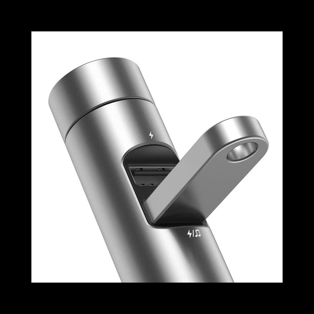 Baseus Energy Column Car Wireless MP3 Charger (Wireless 5.0+5V/3.1A) Silver - 5