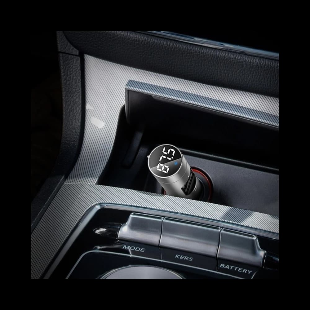 Baseus Energy Column Car Wireless MP3 Charger (Wireless 5.0+5V/3.1A) Silver - 7