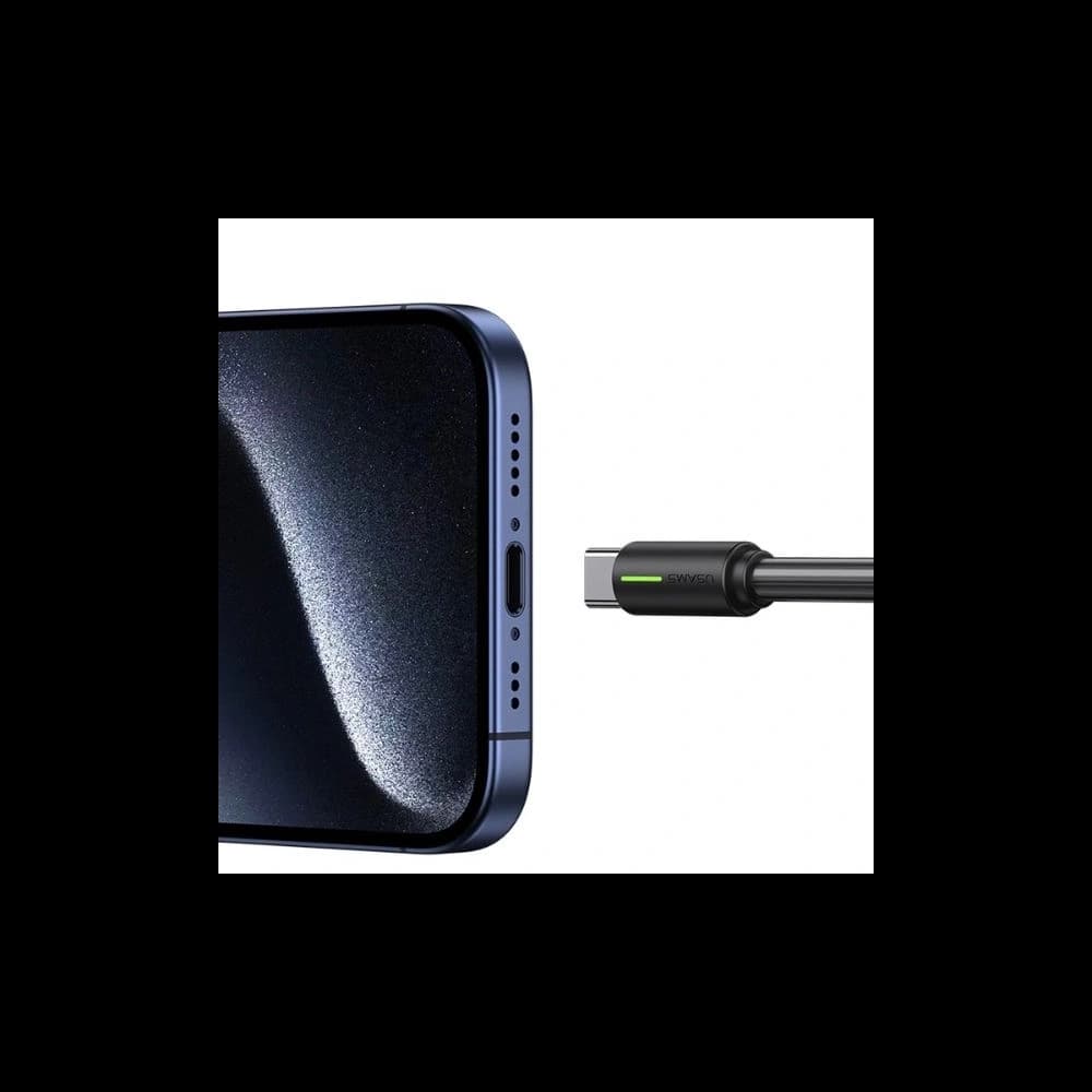 USAMS YU Series USB-A / USB-C cable 3A 1m black - 2