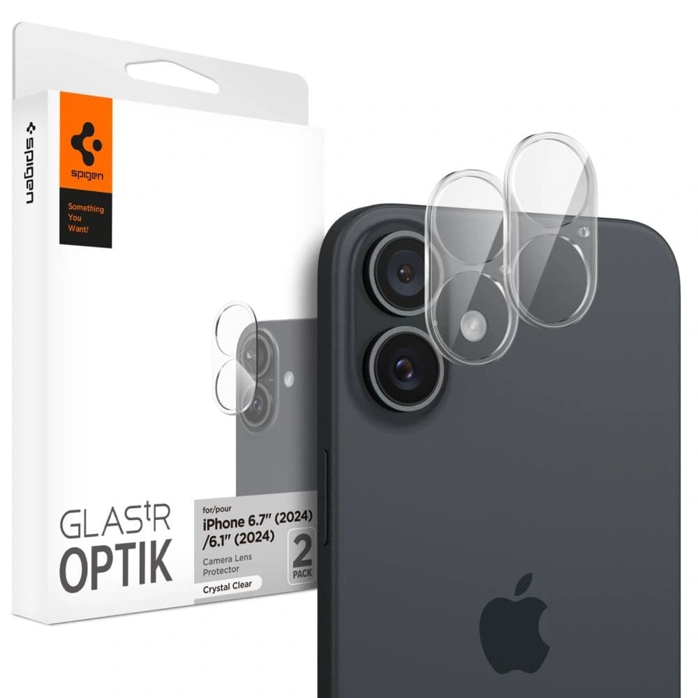 Spigen Optik.tr Ez Fit Kamera Schutz Apple iPhone 16 / 16 Plus Kristallklar [2 PACK] - 1