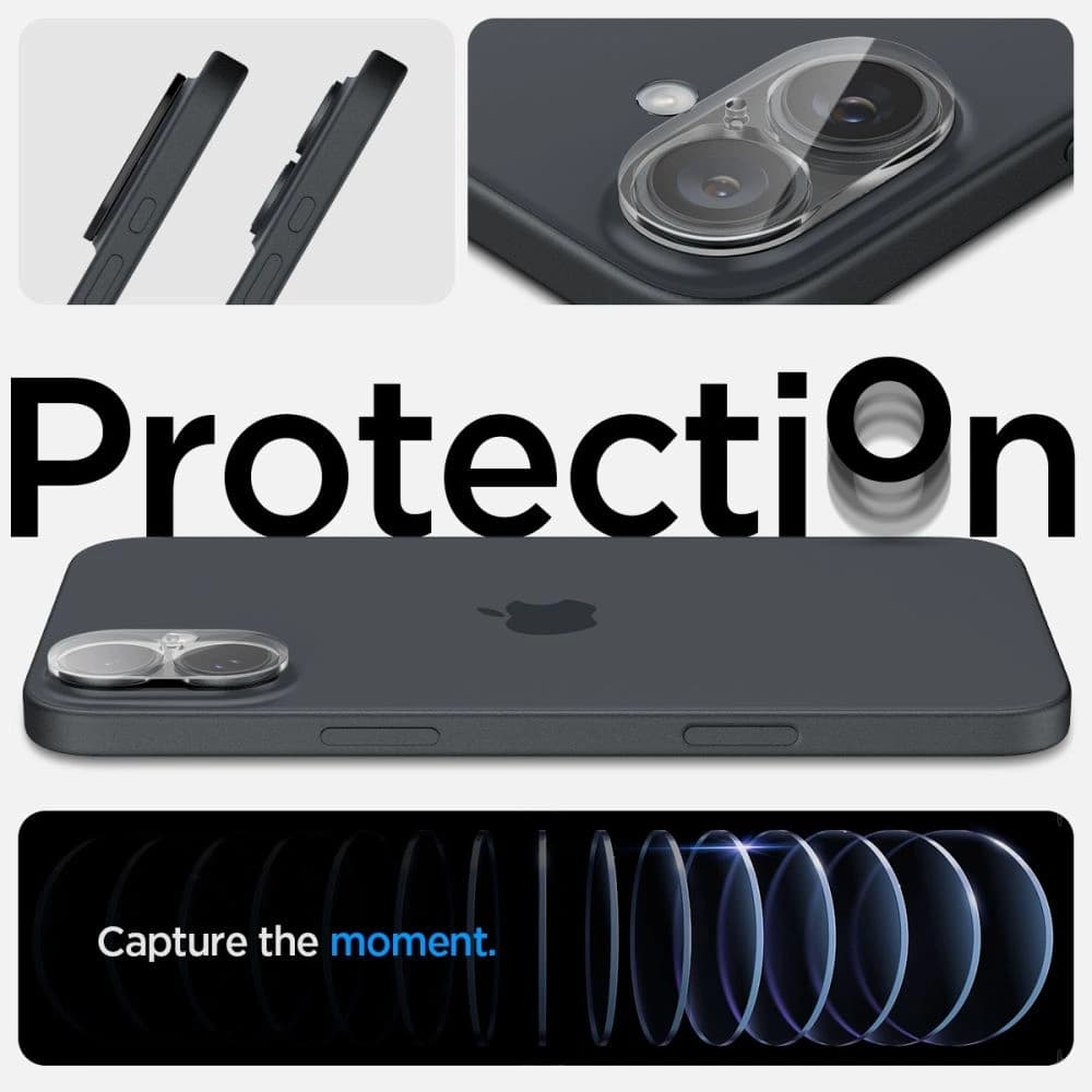 Spigen Optik.tr Ez Fit Kamera Schutz Apple iPhone 16 / 16 Plus Kristallklar [2 PACK] - 10