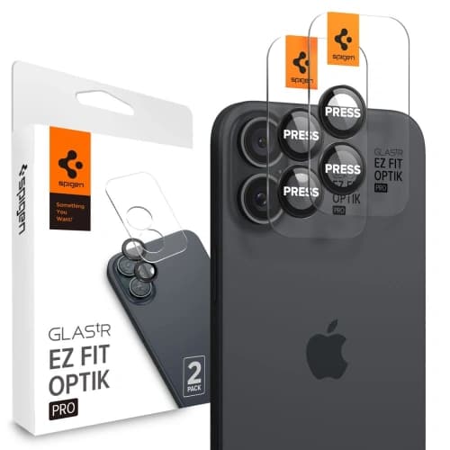 Spigen GLAS.tR Ez Fit Optik Pro Camera Protector Apple iPhone 16 / 16 Plus Black [2 PACK]