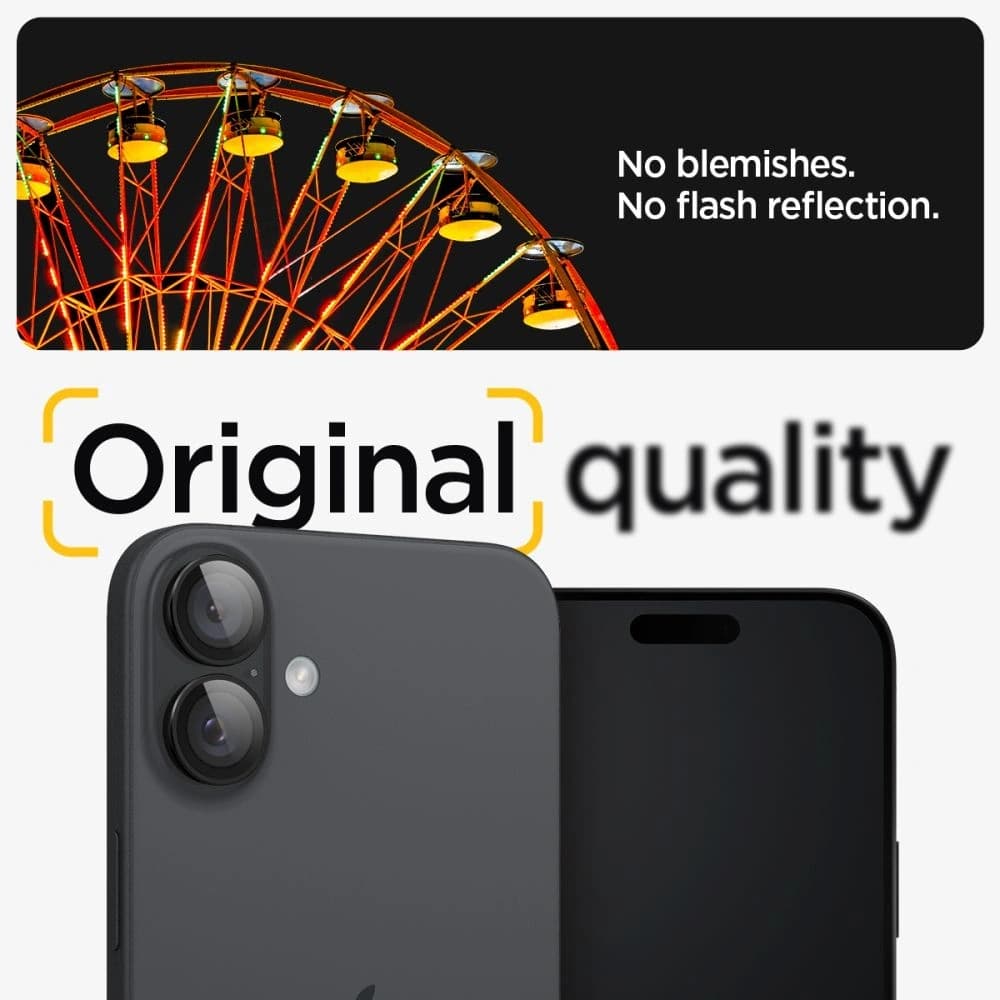 Spigen GLAS.tR Ez Fit Optik Pro Camera Protector Apple iPhone 16 / 16 Plus Black [2 PACK] - 8