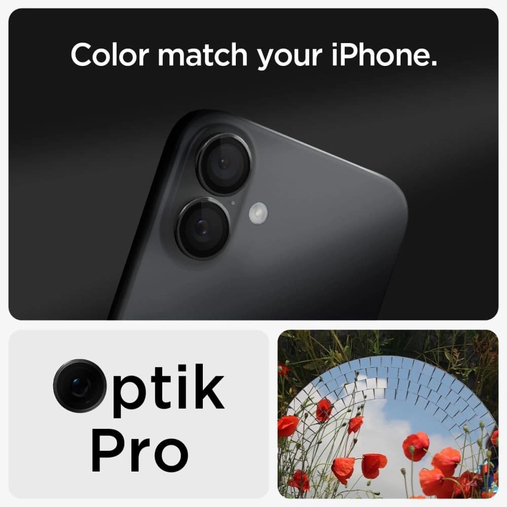 Spigen GLAS.tR Ez Fit Optik Pro Camera Protector Apple iPhone 16 / 16 Plus Black [2 PACK] - 9