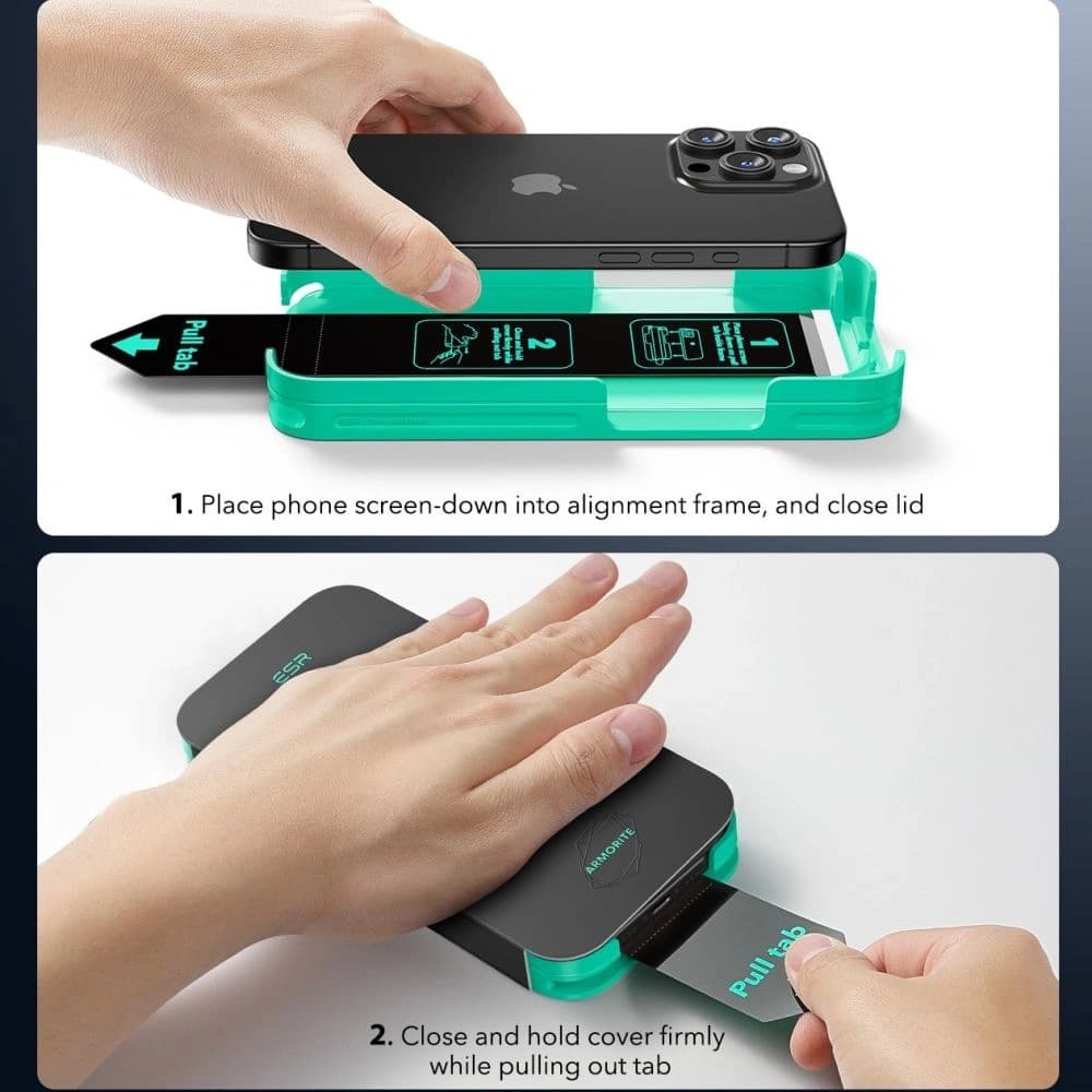 Gehärtetes Glas ESR Armorite Apple iPhone 16 Schwarz - 4