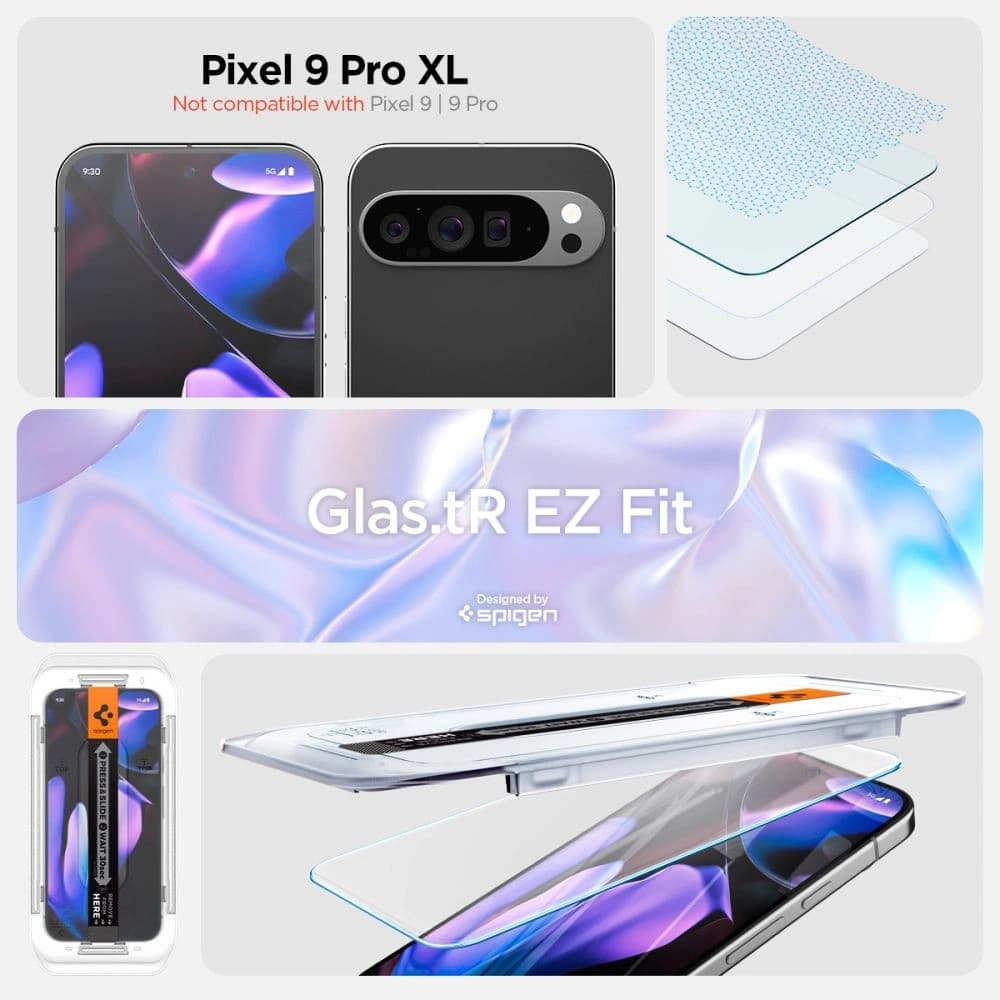 Spigen GLAS.tR ez Fit Google Pixel 9 Pro XL / 10 Pro XL Clear [2 PACK] - 9
