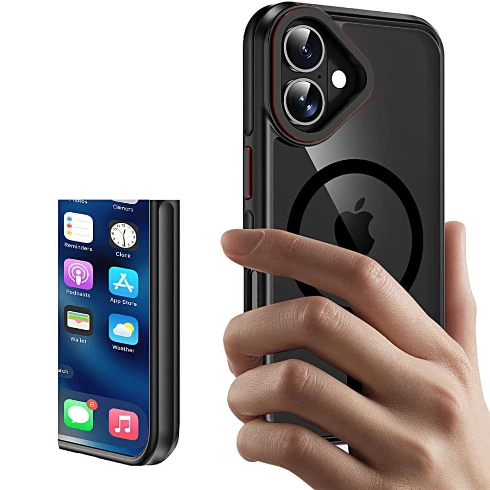 Tech-Protect MagHybrid MagSafe Apple iPhone 16 Black/red - 2