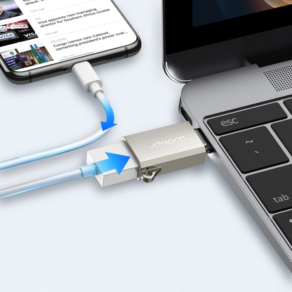 Joyroom S-H151 Adapter USB-C (männlich) / USB-A (weiblich) silber - 4