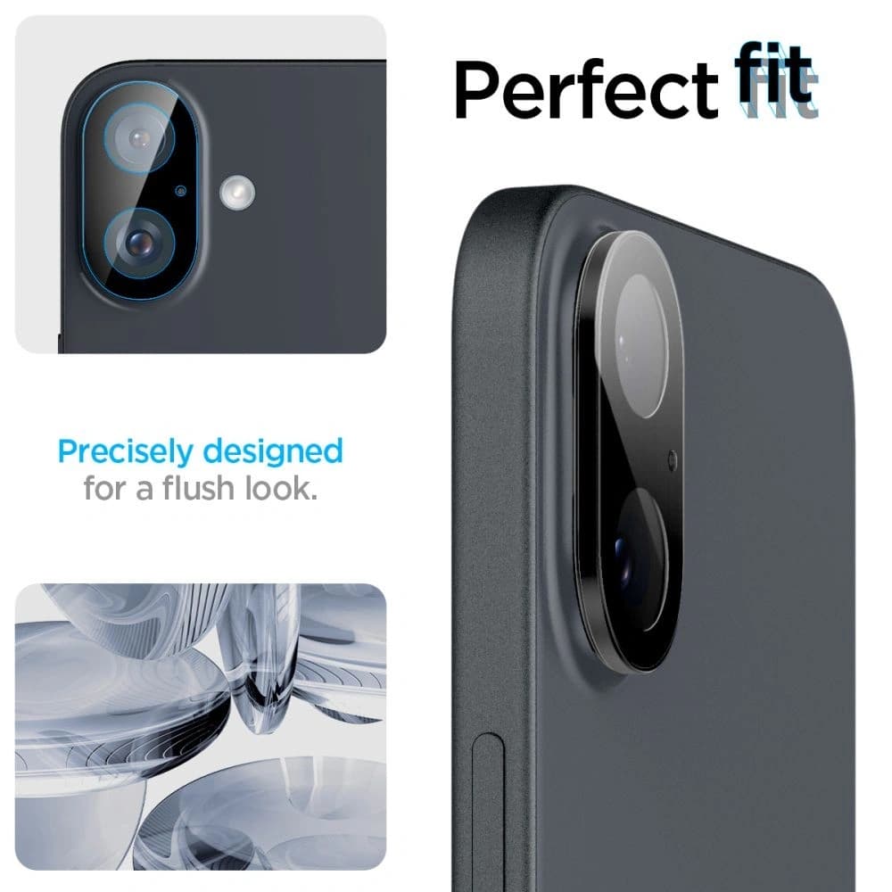Spigen GLAS.tR Ez Fit Optik Pro Camera Protector Apple iPhone 16 / 16 Plus Black [2 PACK] - 11