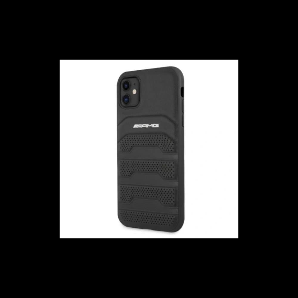AMG AMHCN61GSEBK Apple iPhone 11 / XR hardcase Leather Debossed Lines black - 2