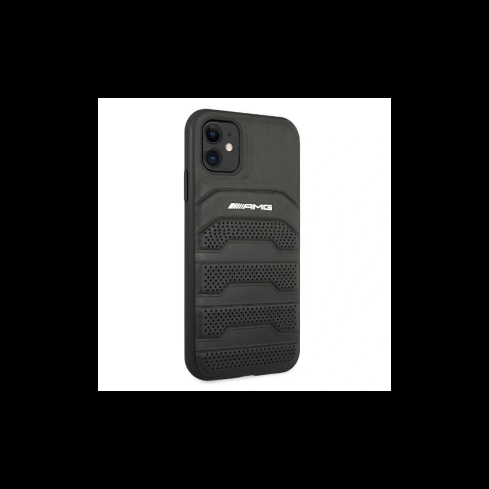 AMG AMHCN61GSEBK Apple iPhone 11 / XR hardcase Leather Debossed Lines black - 4