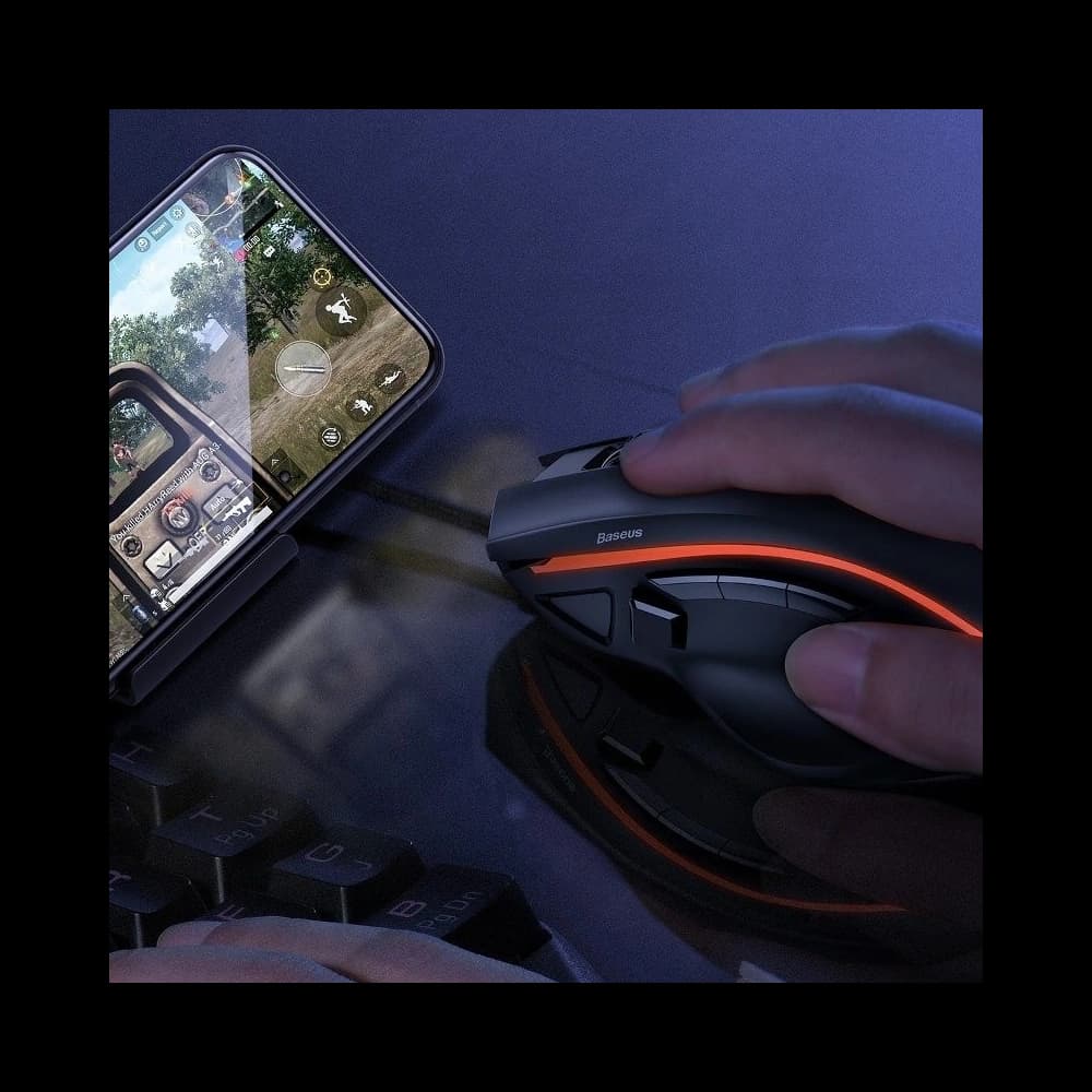 Baseus Gaming-Maus GAMO GM01, 9 programmierbare Tasten, 6400DPI (schwarz) - 6