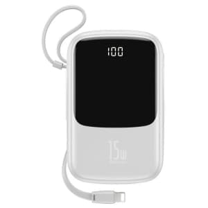 Baseus Powerbank Qpow mit Lightning-Kabel, 10000mAh, 3A, 15W (weiß)
