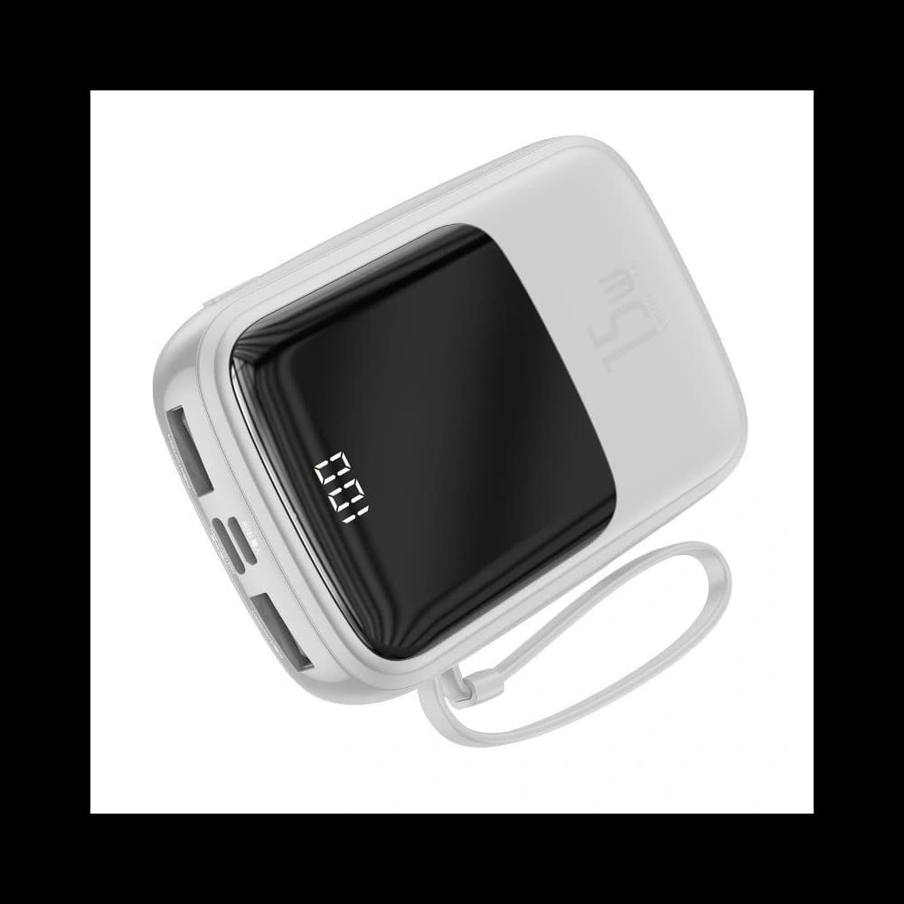 Baseus Powerbank Qpow mit Lightning-Kabel, 10000mAh, 3A, 15W (weiß) - 2