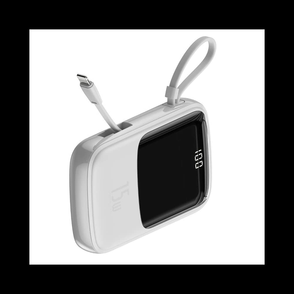 Baseus Powerbank Qpow mit Lightning-Kabel, 10000mAh, 3A, 15W (weiß) - 3