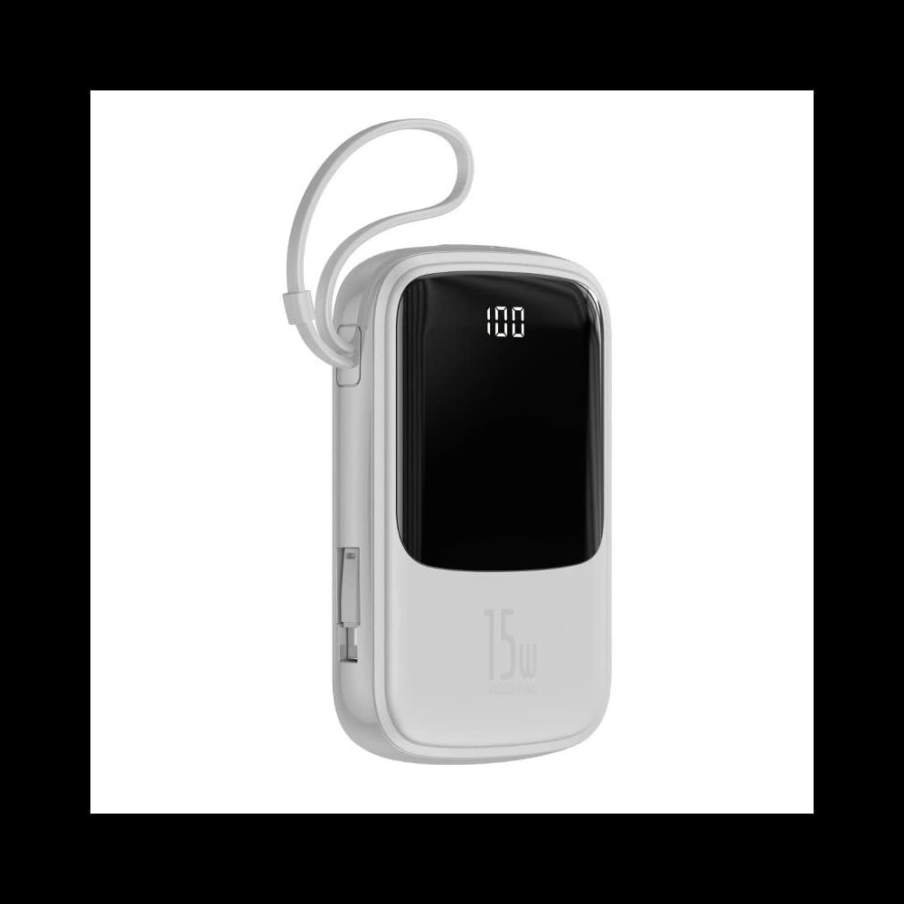 Baseus Powerbank Qpow mit Lightning-Kabel, 10000mAh, 3A, 15W (weiß) - 4