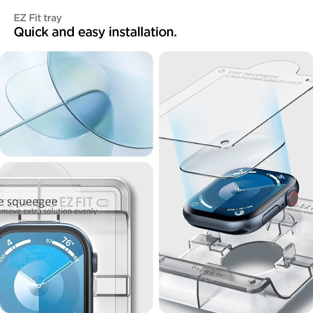 Hybridglas Spigen Elite Shield Ez Fit Apple Watch 10 / 11 42mm Klar [2 PACK] - 7