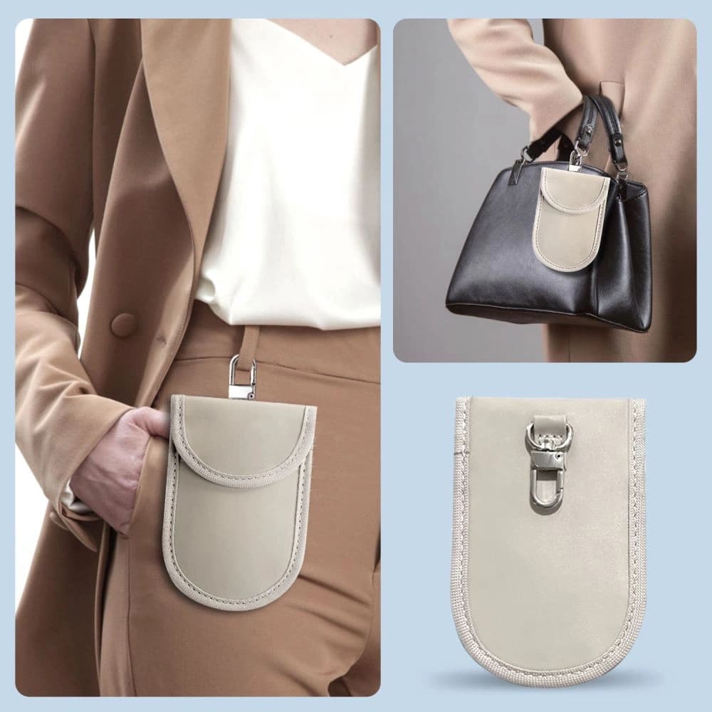 Tech-Protect KLR100 faraday cage Pouch Keyless RFID Signal Blocker Case Caffe Latte - 7