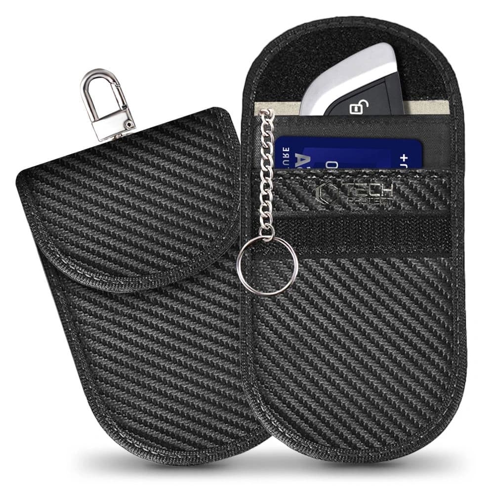 Tech-Protect KLR100 Faraday-Tasche Schlüssel los RFID-Signalblocker-Hülle Carbon - 1
