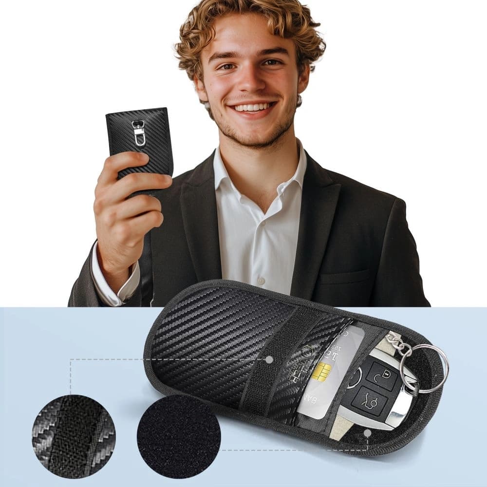 Tech-Protect KLR100 Faraday-Tasche Schlüssel los RFID-Signalblocker-Hülle Carbon - 4
