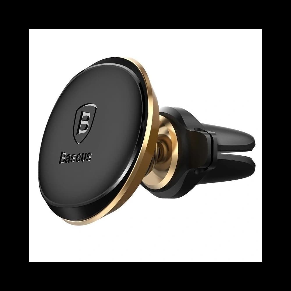 Baseus Magnetic Air Vent Car Mount Holder with cable clip Gold - 1