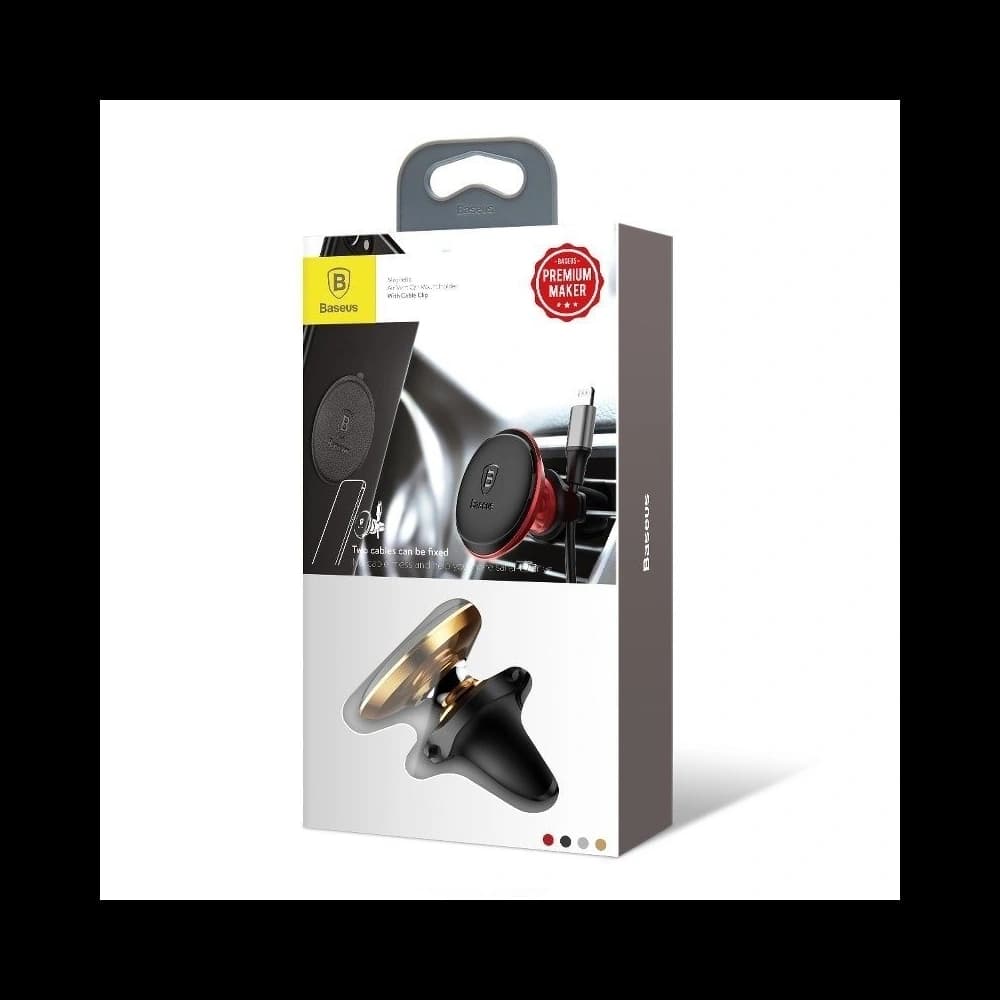 Baseus Magnetic Air Vent Car Mount Holder with cable clip Gold - 7