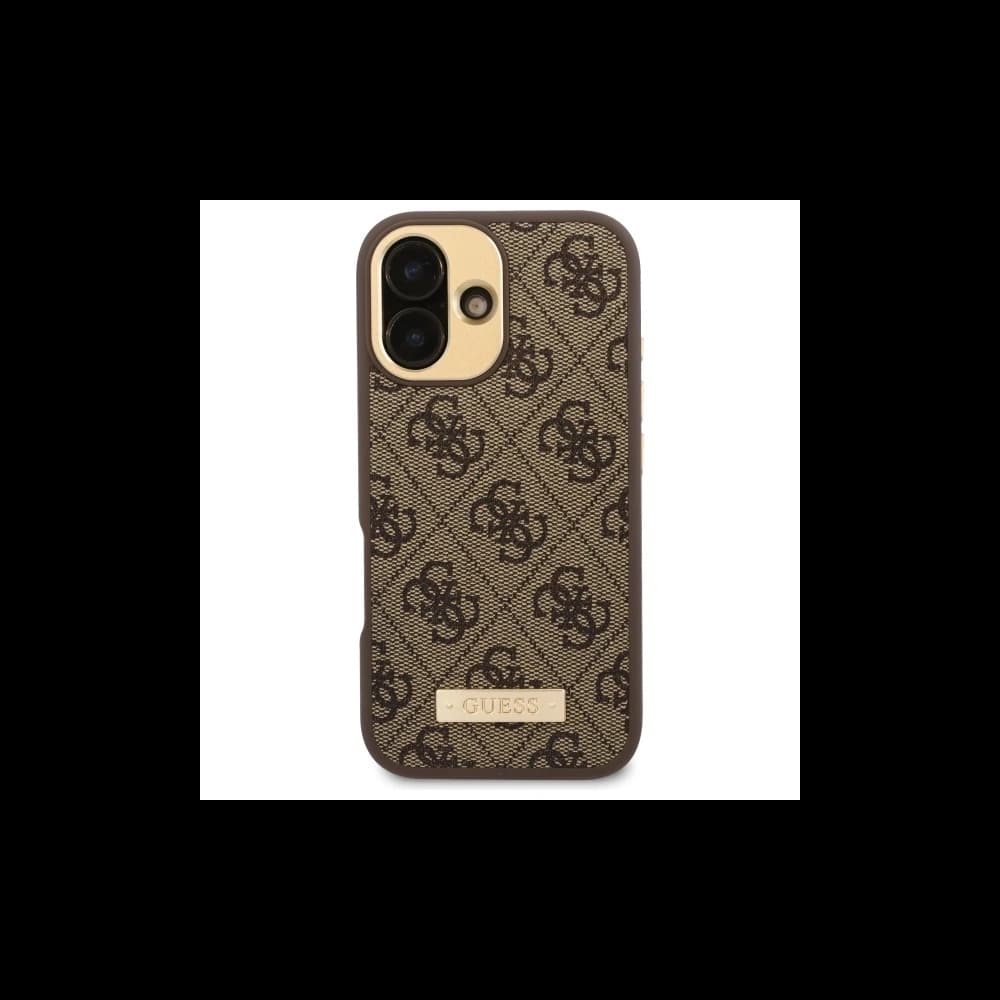 Guess GUHMP16MU4GPRW Apple iPhone 16 Plus Hardcase 4G Logo-Platte MagSafe braun - 3