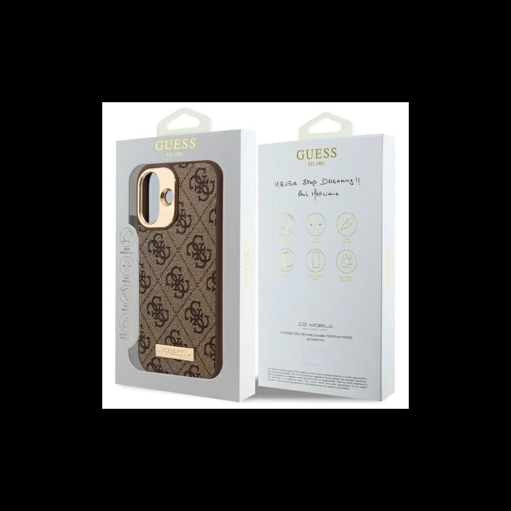 Guess GUHMP16MU4GPRW Apple iPhone 16 Plus Hardcase 4G Logo-Platte MagSafe braun - 8