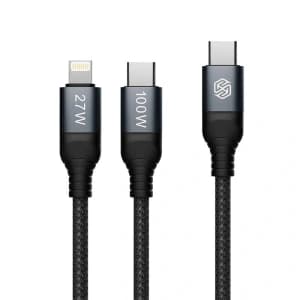 Kabel Nillkin Datenkabel DualPower 2w1 USB-C PD 3.0 100W, Lightning PD 27W schwarz