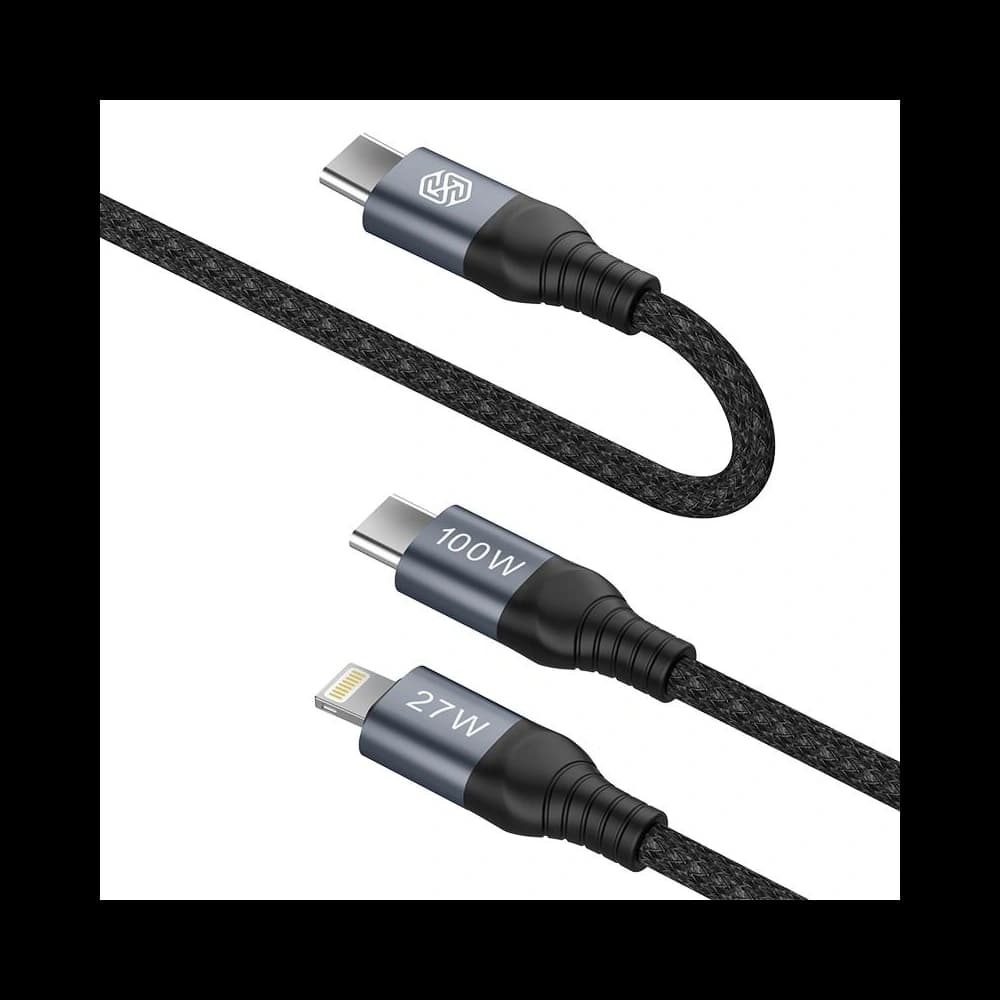 Kabel Nillkin Datenkabel DualPower 2w1 USB-C PD 3.0 100W, Lightning PD 27W schwarz - 2