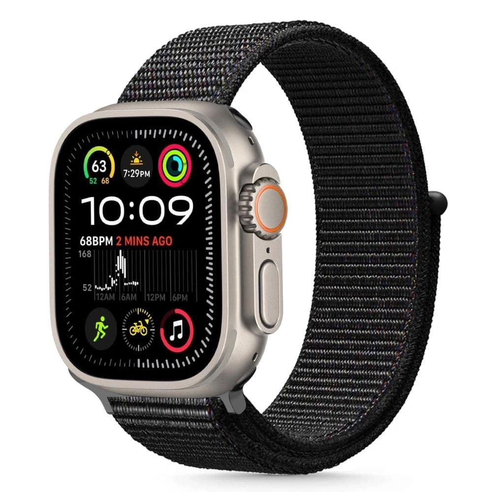 Tech-Protect Nylon Apple Watch 6 / 7 / 8 / 9 / 10 / SE / Ultra 1 / 2 44/45/46/49mm Black - 1