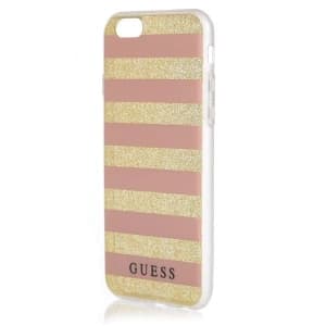 Guess Apple Tasche GUHCP6STGPI iPhone 6/6S rosa Hartschale Ethnic Chic Stripes 3D