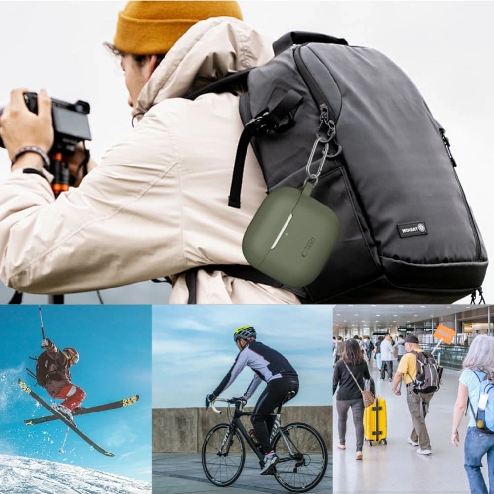 Tech-Protect Silicone Hook Apple Airpods 4 Olive Green - 4