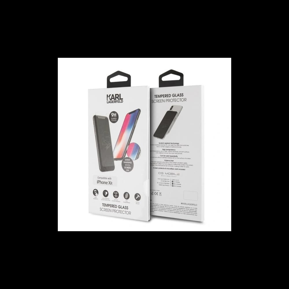 Karl Lagerfeld iPhone Xr KLTGMI61TR Silohouette Magic Logo gehärtetes Glas - 2