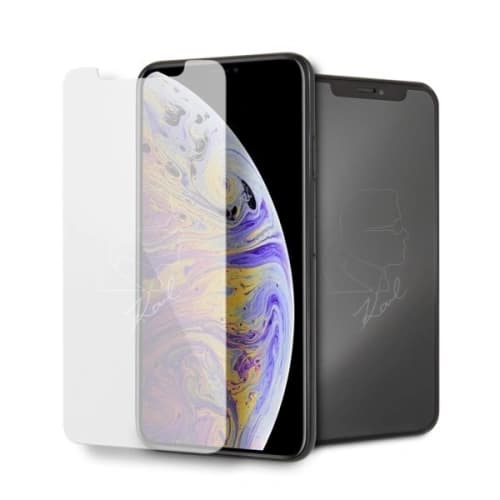 Karl Lagerfeld iPhone Xs Max KLTGMI65TR Silohouette Magic Logo gehärtetes Glas