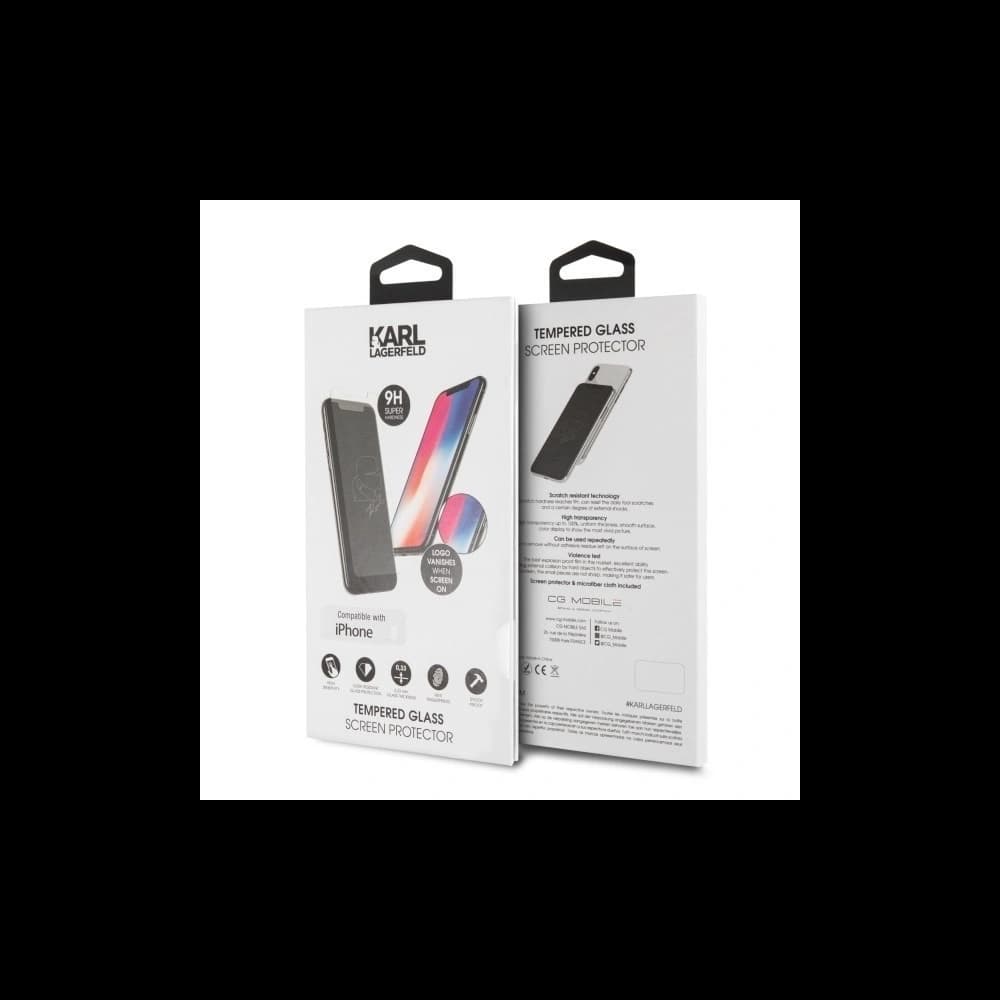 Karl Lagerfeld iPhone Xs Max KLTGMI65TR Silohouette Magic Logo gehärtetes Glas - 2