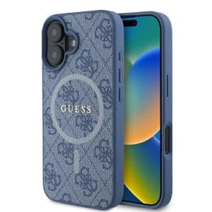 Guess GUHMP16MG4GFRB Apple iPhone 16 Plus Hardcase 4G Ring Classic Logo MagSafe blau