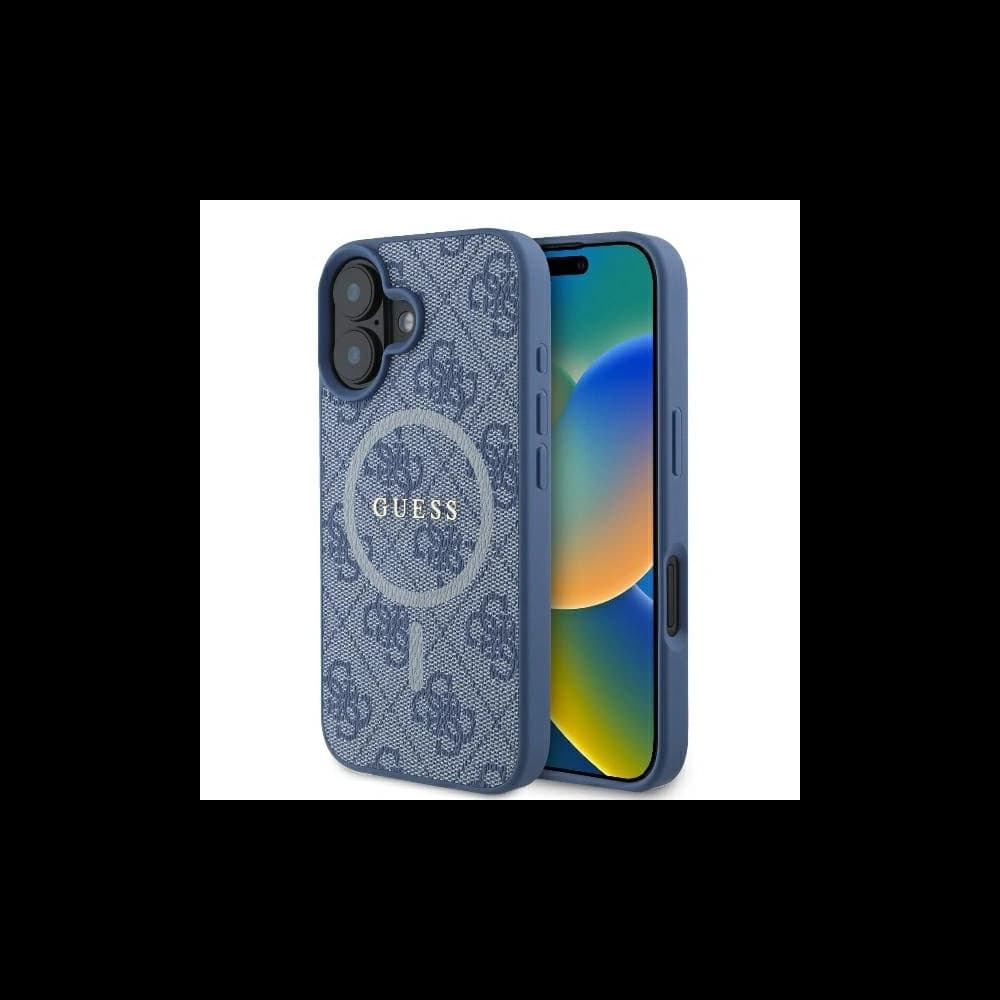 Guess GUHMP16MG4GFRB Apple iPhone 16 Plus Hardcase 4G Ring Classic Logo MagSafe blau - 1