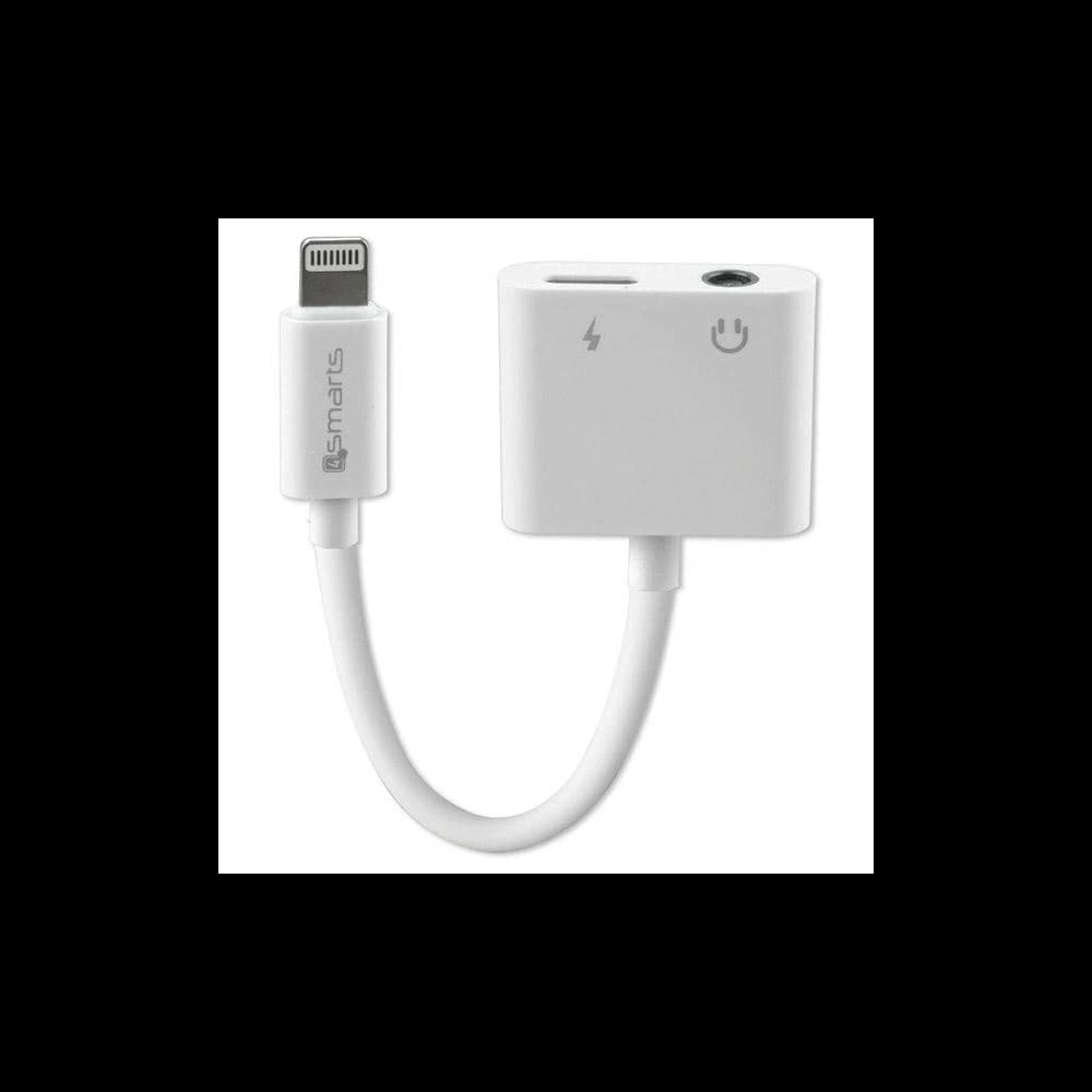 4smarts Splitter Lightning / Lightning, 3.5mm AUX cable white - 1