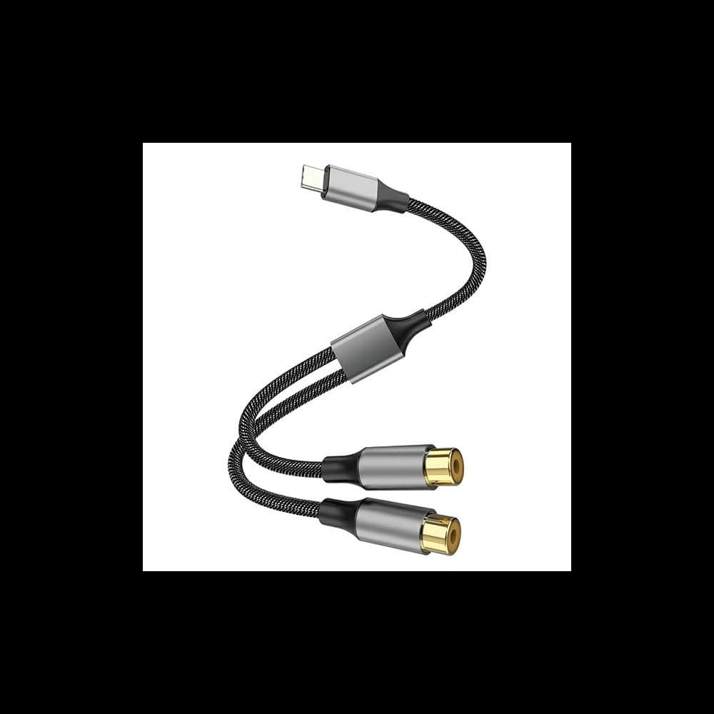 4smarts Audio USB-C / 2x cinch socket cable 20cm black - 1