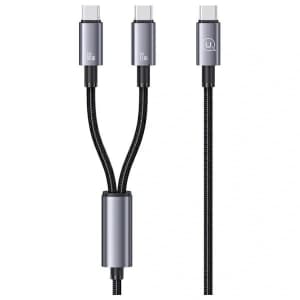 USAMS USB-C / 2xUSB-C Kabel 72W 1.2m Aluminiumlegierung Datenkabel Sufeng-Serie