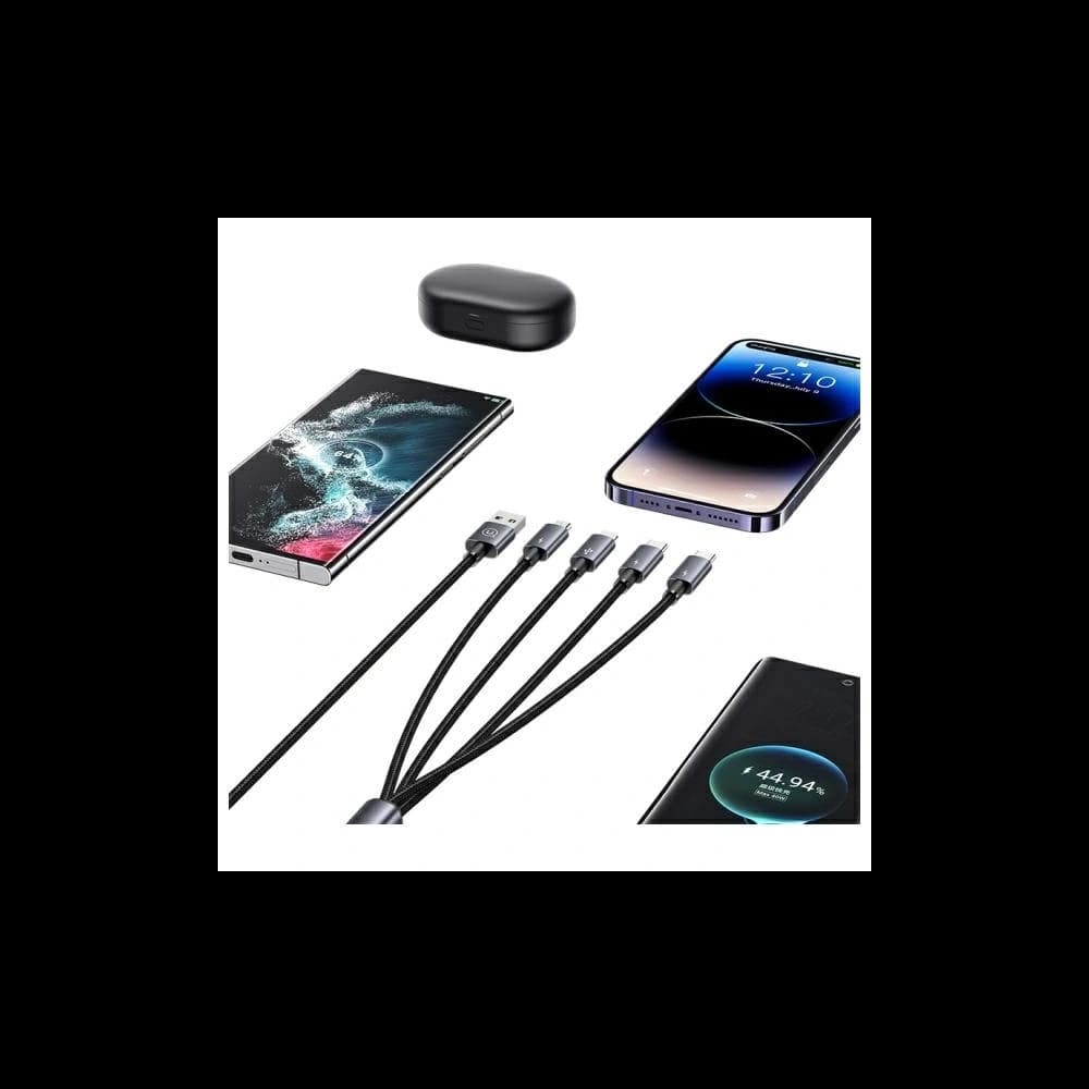 USAMS USB-A / 2xUSB-C, Lightning, MicroUSB Kabel 15W 1.2m Aluminiumlegierung Datenkabel Sufeng-Serie - 6