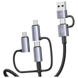 USAMS USB-A, USB-C / USB-C, Lightning, MicroUSB Kabel Schnellladung 60W 1.2m Datenkabel Digitalanzeige Aluminiumlegierung Serie Sufeng