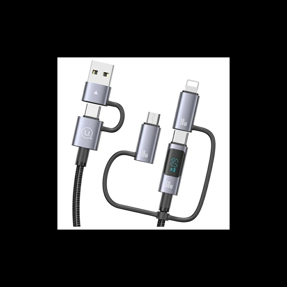 USAMS USB-A, USB-C / USB-C, Lightning, MicroUSB Kabel Schnellladung 60W 1.2m Datenkabel Digitalanzeige Aluminiumlegierung Serie Sufeng - 6