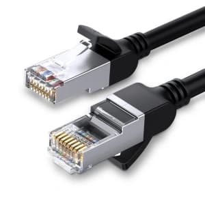 UGREEN Netzwerkkabel mit Metallsteckern, Ethernet RJ45, Kat.6, UTP, 20m (schwarz)