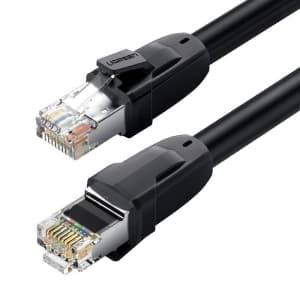 UGREEN Ethernet RJ45-Flachkabel, Kat.8, S/FTP, 1m (schwarz)