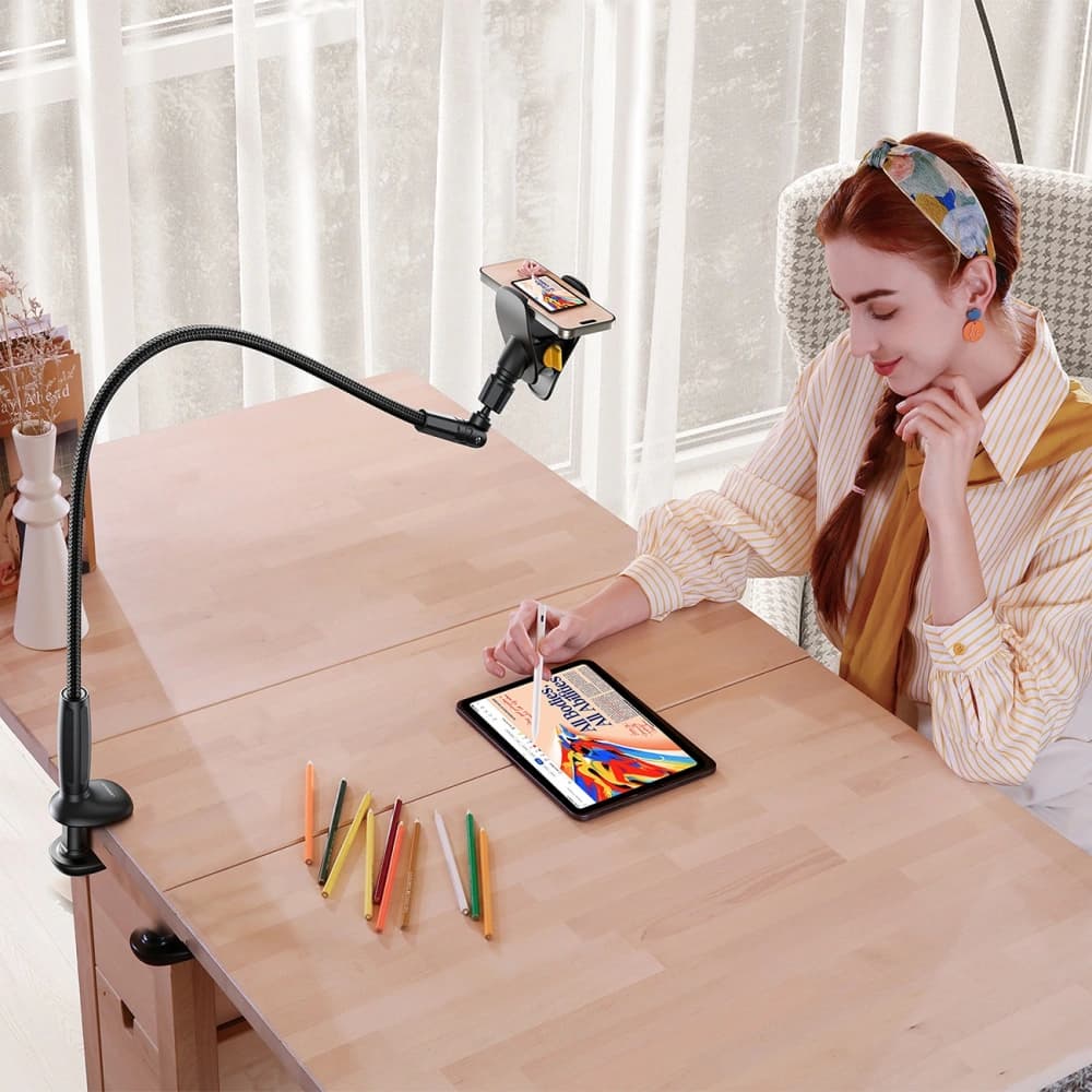 Joyroom JR-ZS389 phone holder with flexible arm for desk black - 17