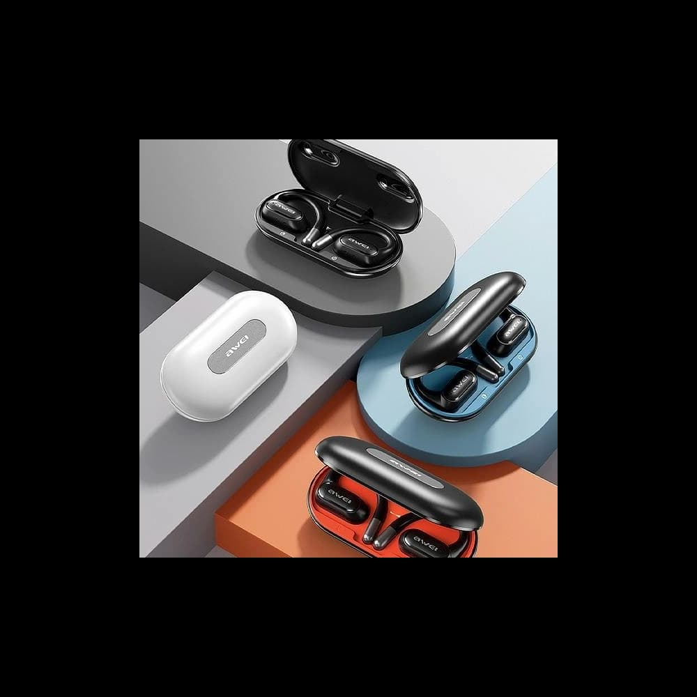 AWEI T93 Bluetooth 5.4 OWS drahtlose Kopfhörer + Dockingstation weiß - 3