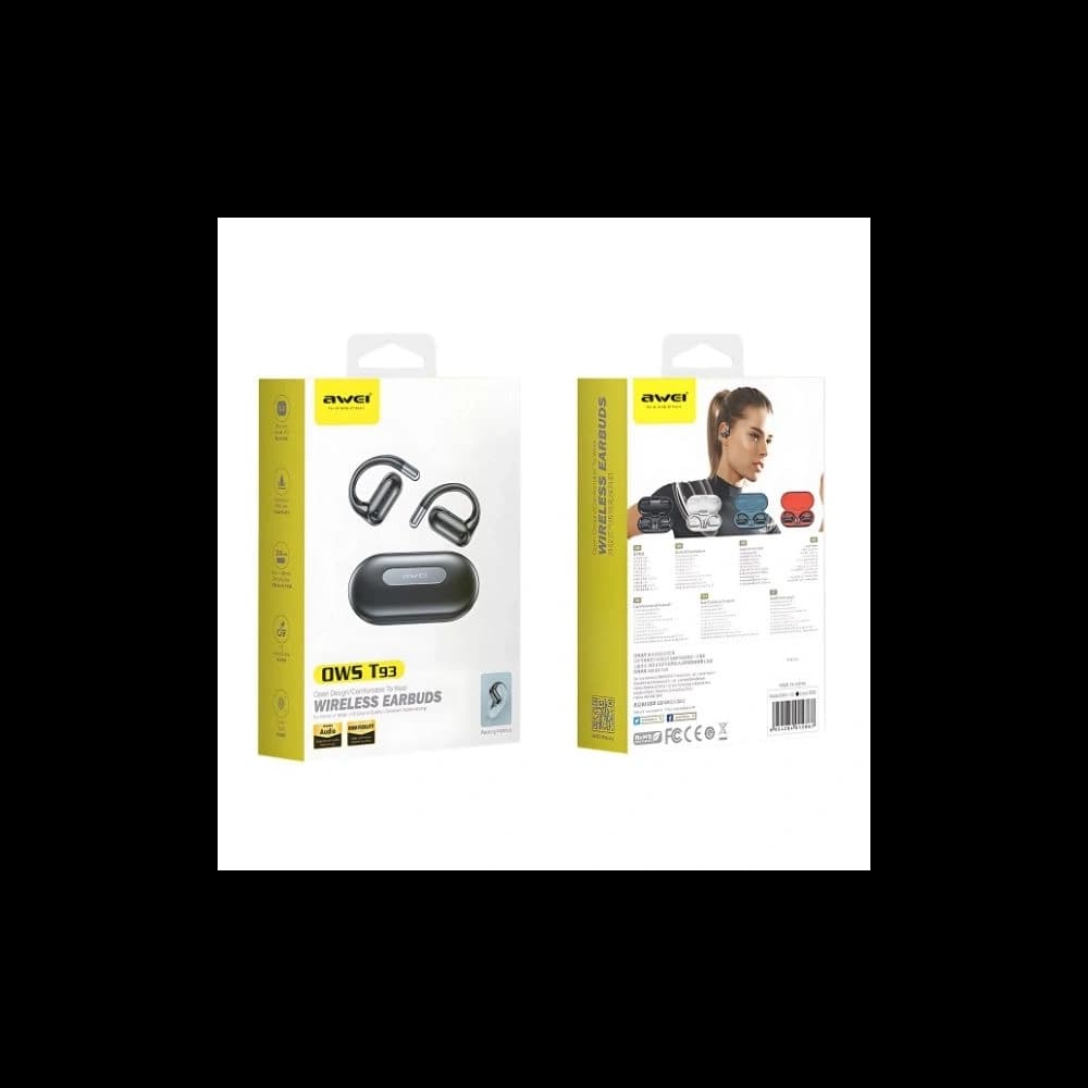 AWEI T93 Bluetooth 5.4 OWS kabellose Kopfhörer + Dockingstation schwarz - 3